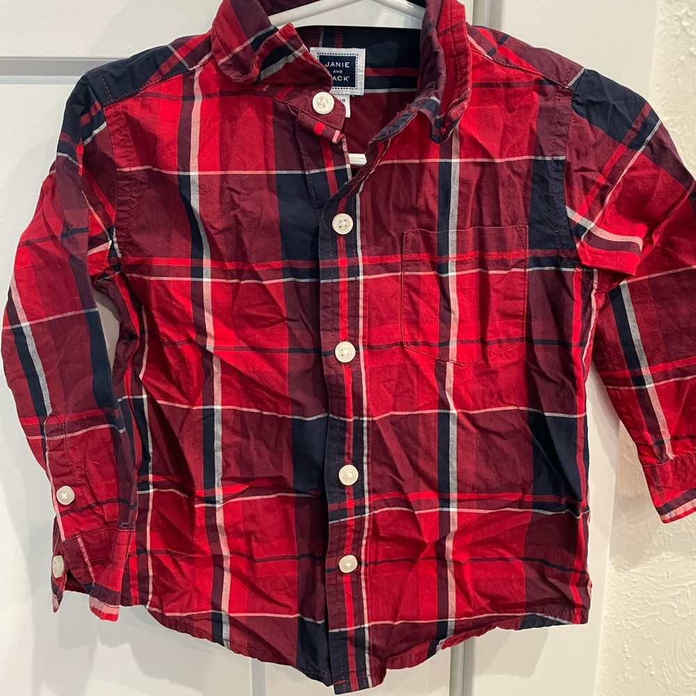 Janie & Jack boys button up. Size 12-18m.